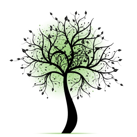 Beautiful art tree isolated on white backgroundのイラスト素材