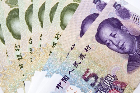 Background of different chinese money closeupの写真素材