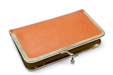 Old purse isolated on white background 