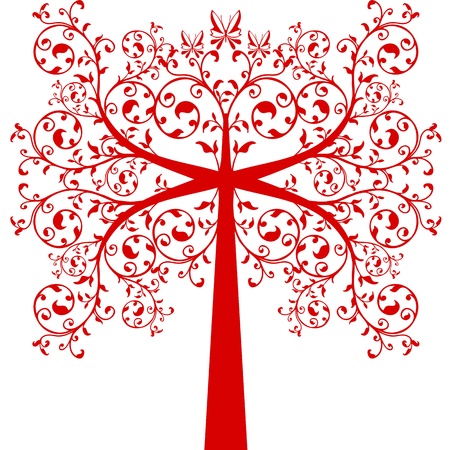 Beautiful art tree isolated on white backgroundのイラスト素材