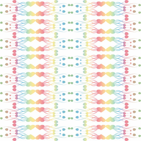 Beautiful background of seamless floral and heart pattern