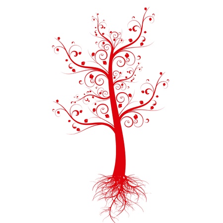 Beautiful art tree isolated on white backgroundのイラスト素材