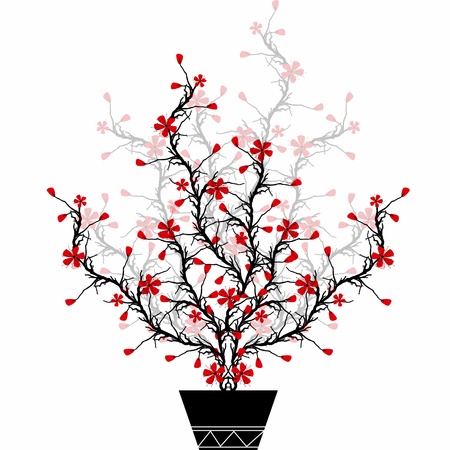 Beautiful blossom cherry on white backgroundのイラスト素材