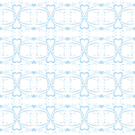 Seamless pattern of hearts and floralのイラスト素材