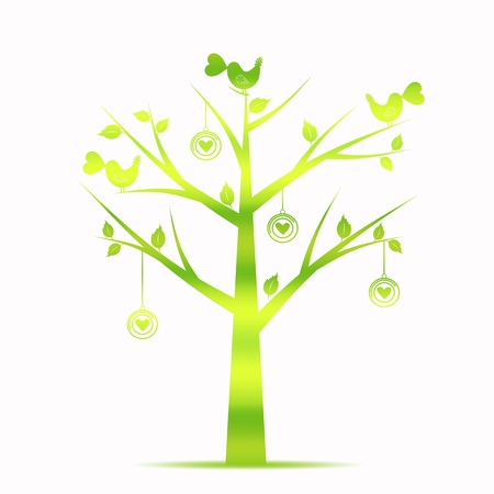 Beautiful Valentines Tree Isolated on White Backgroundのイラスト素材