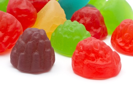 Colorful fruits candy closeup on white background 
の写真素材
