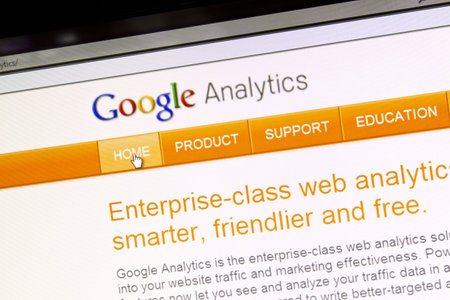 Google Analytics website displayed on a computer screenのeditorial素材