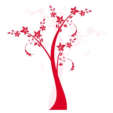 Beautiful art tree isolated on white backgroundのイラスト素材