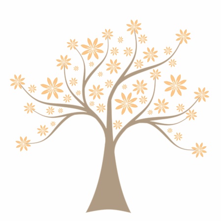 Beautiful spring tree isolated on white backgroundのイラスト素材