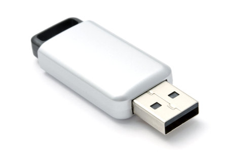 USB Flash Drive closeup on white background