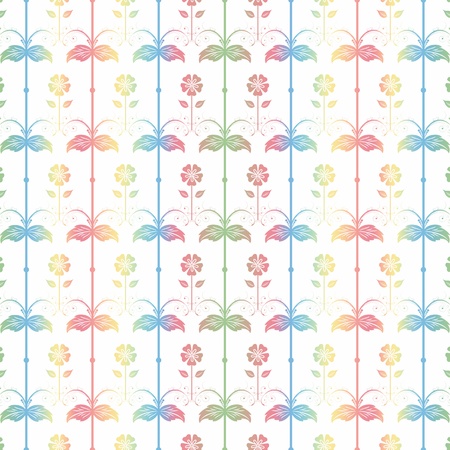 Colorful background of seamless floral patternのイラスト素材