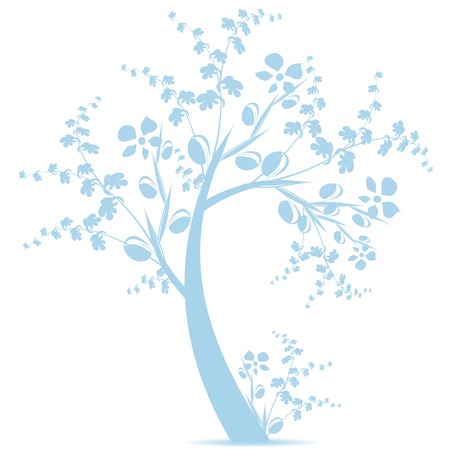 Beautiful art tree silhouette isolated on white background のイラスト素材