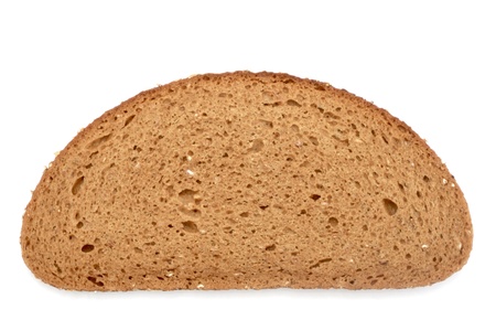 Black bread isolated on white background の写真素材