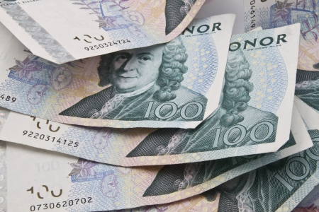 Background of Swedish currency closeup の写真素材