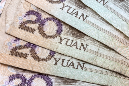 Chinese currency - 20 yuan background の写真素材