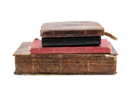 Old books isolated on white background の写真素材
