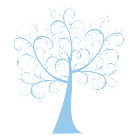 Beautiful art tree isolated on white backgroundのイラスト素材