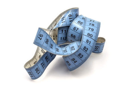 tape measure closeup on white background 