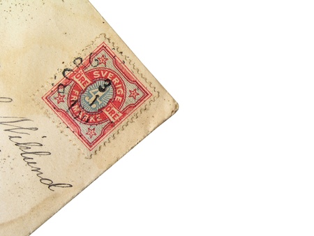 Old stamp of Sweden postage isolated on whiteの写真素材
