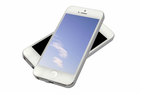 iphone 5 isolated on white backgroundのeditorial素材