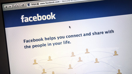 Facebook website display on computer screen