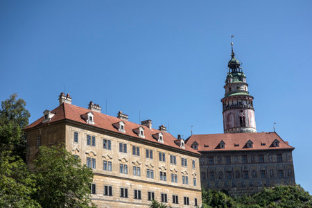 Cesky Krumlov Castle closeup,Prague,Czechのeditorial素材
