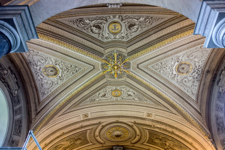 ceiling of Vatican Museums, Rome, Italyのeditorial素材