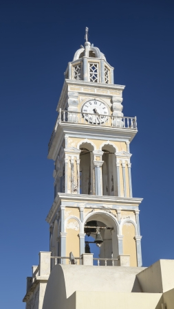 church and blue sky, Santorini, Greece の写真素材