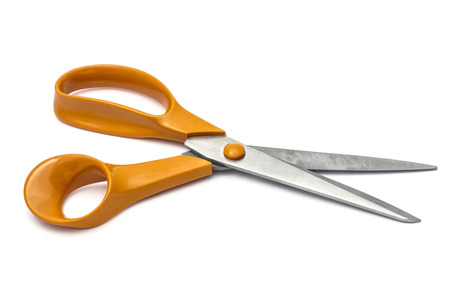  handled scissors isolated on white の写真素材