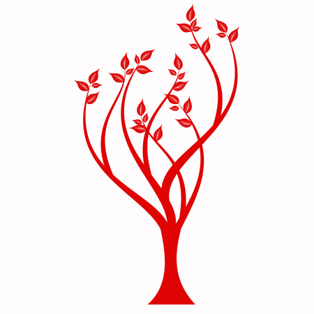 Art tree silhouette isolated on white のイラスト素材