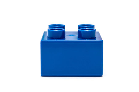 Blue building block isolated on white