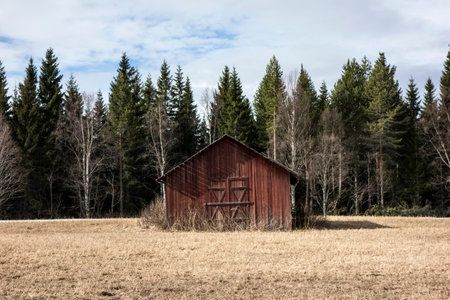 Old wooden house in the mountain の写真素材