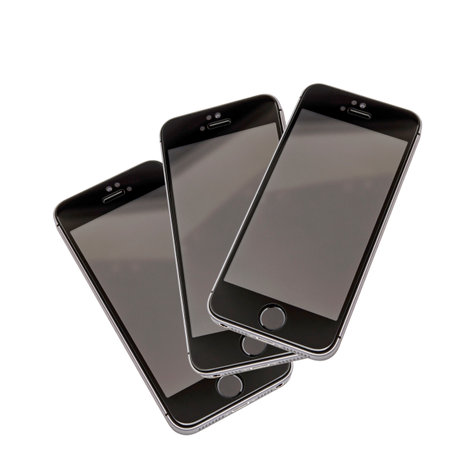 Black iphone 5s isolated on white backgroundのeditorial素材