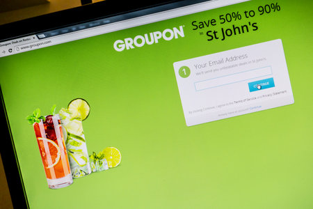 Groupon website displayed on a computer screen