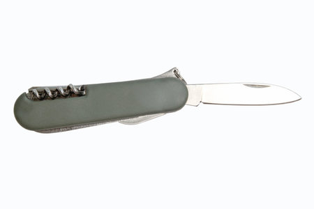 Multi-function knife closeup on white background 