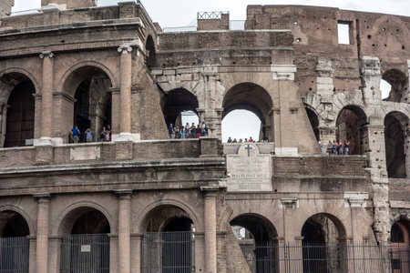 view of famous ancient Colosseum in Rome, Italy 