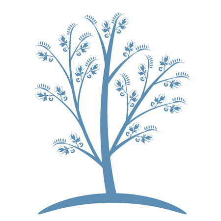Art tree silhouette isolated on white backgroundのイラスト素材