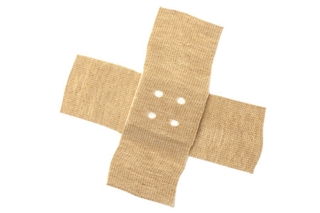 Adhesive plasters isolated on white backgroundの写真素材