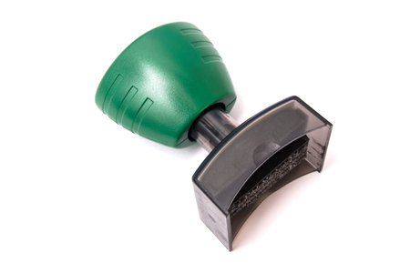 Green stamp isolated on white background