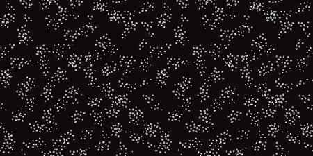 Seamless polka dots pattern. Black and white background vector. Hand drawn sketch. Plain minimalist ornament with abstract shape random dots, spots, drops snowflakesのイラスト素材