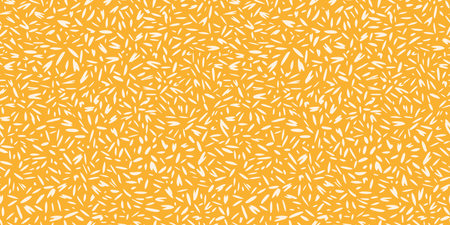 Seamless abstract pattern with vibrant yellow background and scattered organic strokes. Plain minimalist print for fabric, gift wrapping, stationery, home decor, and modern digital designs.のイラスト素材