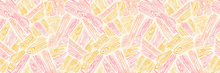 Colorful seamless pattern with painted stylized tree. Vector hand drawn texture background. Abstract lines trees. Plain ornament printのイラスト素材