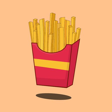 Isolated french fries potato vector illustration, french fries cartoon, french fries iconの写真素材