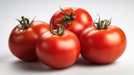 close up of isolated fresh red tomatoの素材