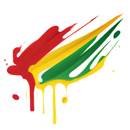 vector illustration of red , yellow and green colors of flag of Black history month celebrate on white isolateのイラスト素材