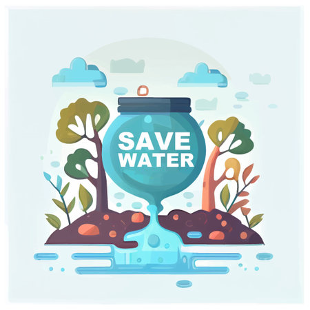 vector illustration of global water on the earth eco save conceptのイラスト素材