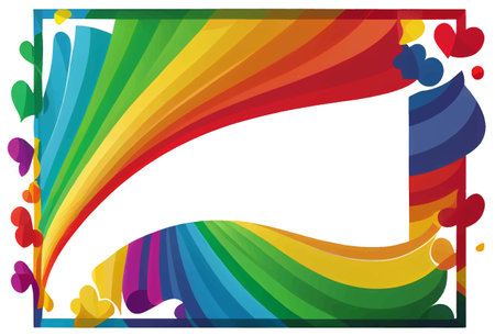 vector illustration of rainbow border frame isolate with emptyspaceのイラスト素材