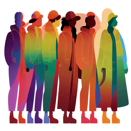 vector illustration of diversity people group supporting each otherのイラスト素材