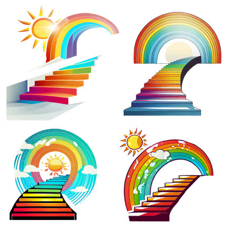 set vector illustration of entrance to lgbt community isolateのイラスト素材