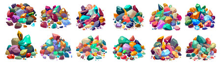 set vector illustration of ui precious stone isolated on white backgroundのイラスト素材